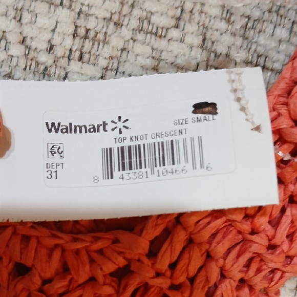 Time and Tru Women's Knot Top Straw Crescent Bag - Picture 3 of 7